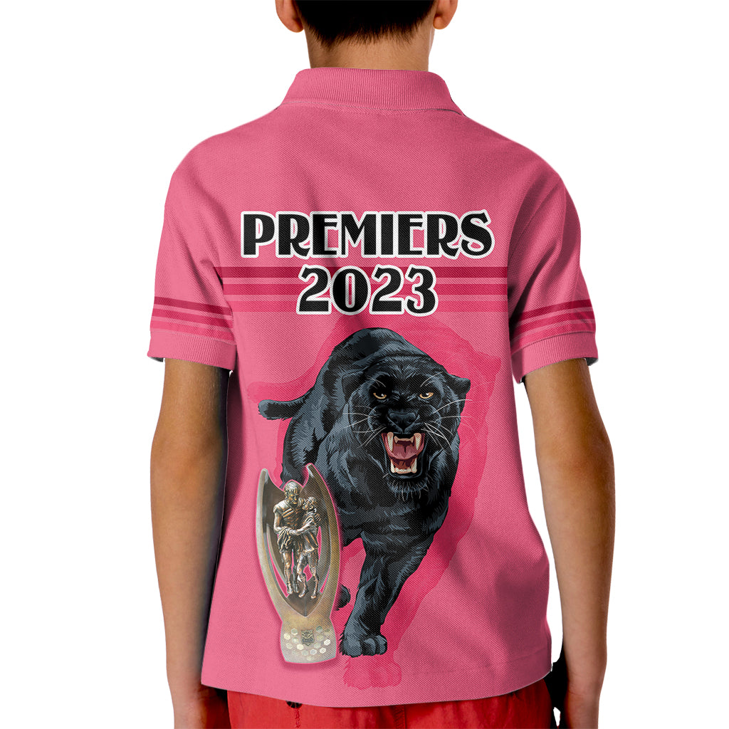 Panther Premierships Kid Polo Shirt Go Champions 2023 Pink Simple Style - Vibe Hoodie Shop