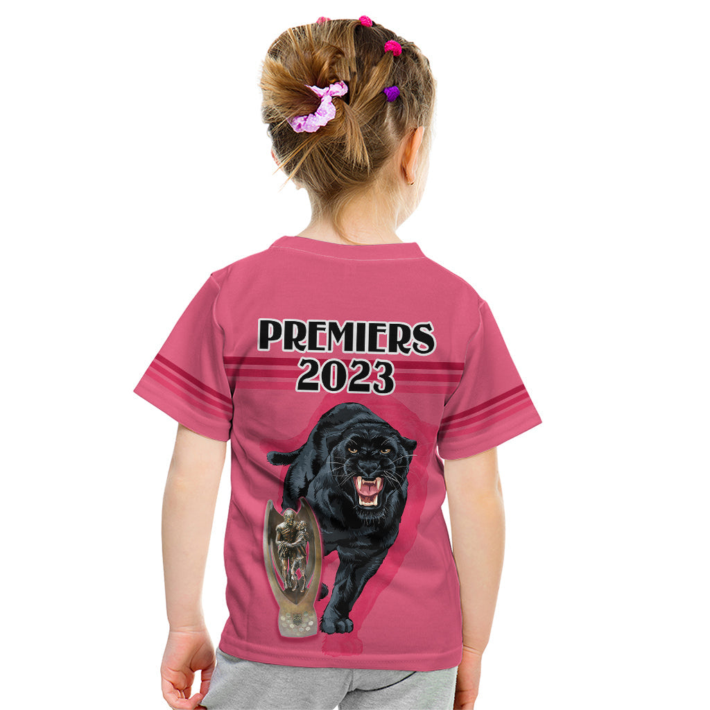 Panther Premierships Kid T Shirt Go Champions 2023 Pink Simple Style - Vibe Hoodie Shop