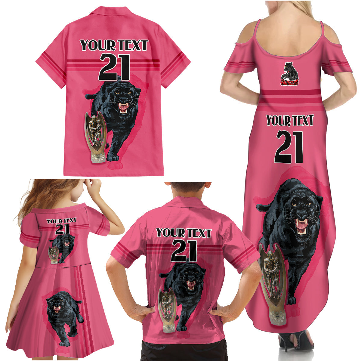 custom-panther-premierships-family-matching-summer-maxi-dress-and-hawaiian-shirt-go-champions-2023-pink-simple-style