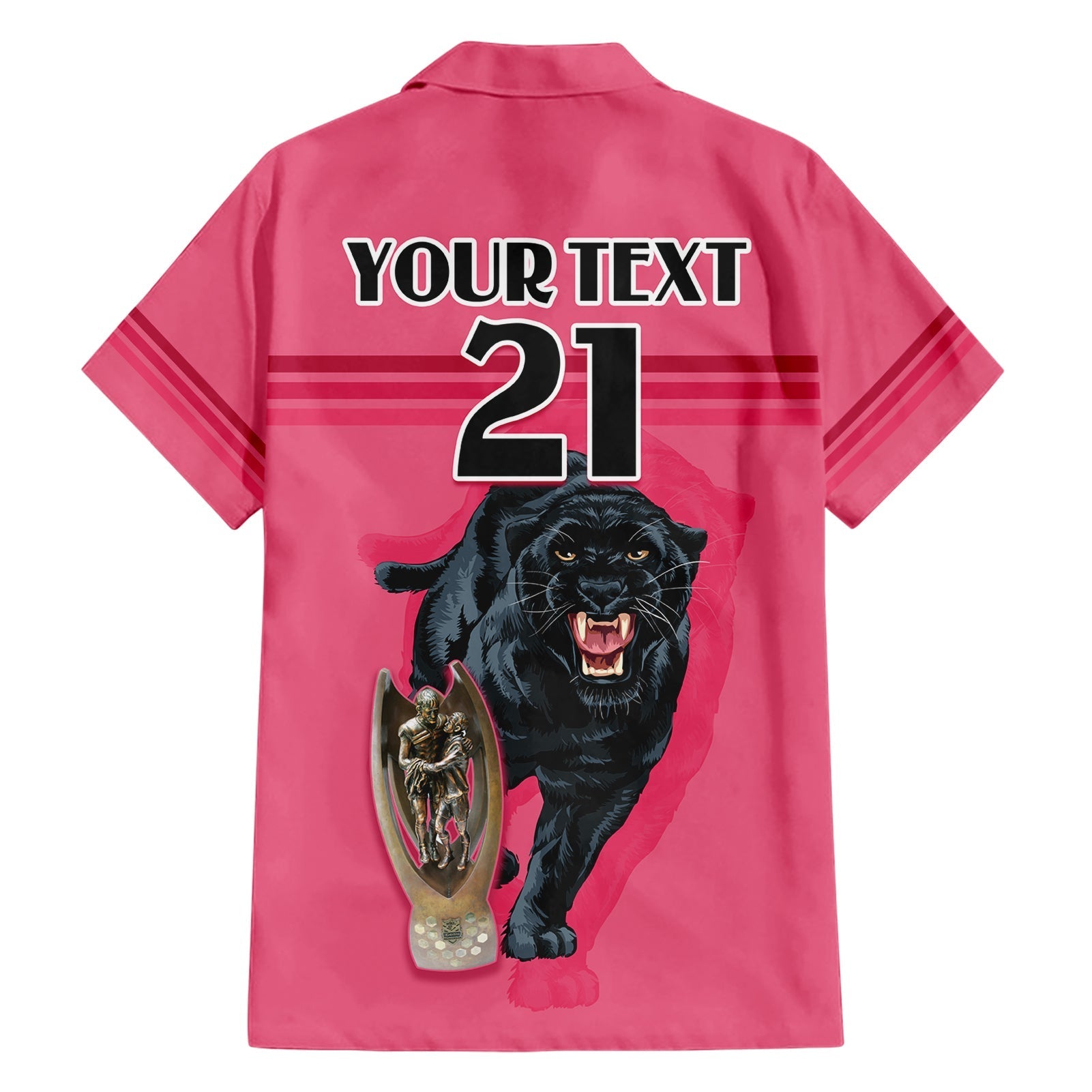 Custom Panther Premierships Hawaiian Shirt Go Champions 2023 Pink Simple Style - Vibe Hoodie Shop