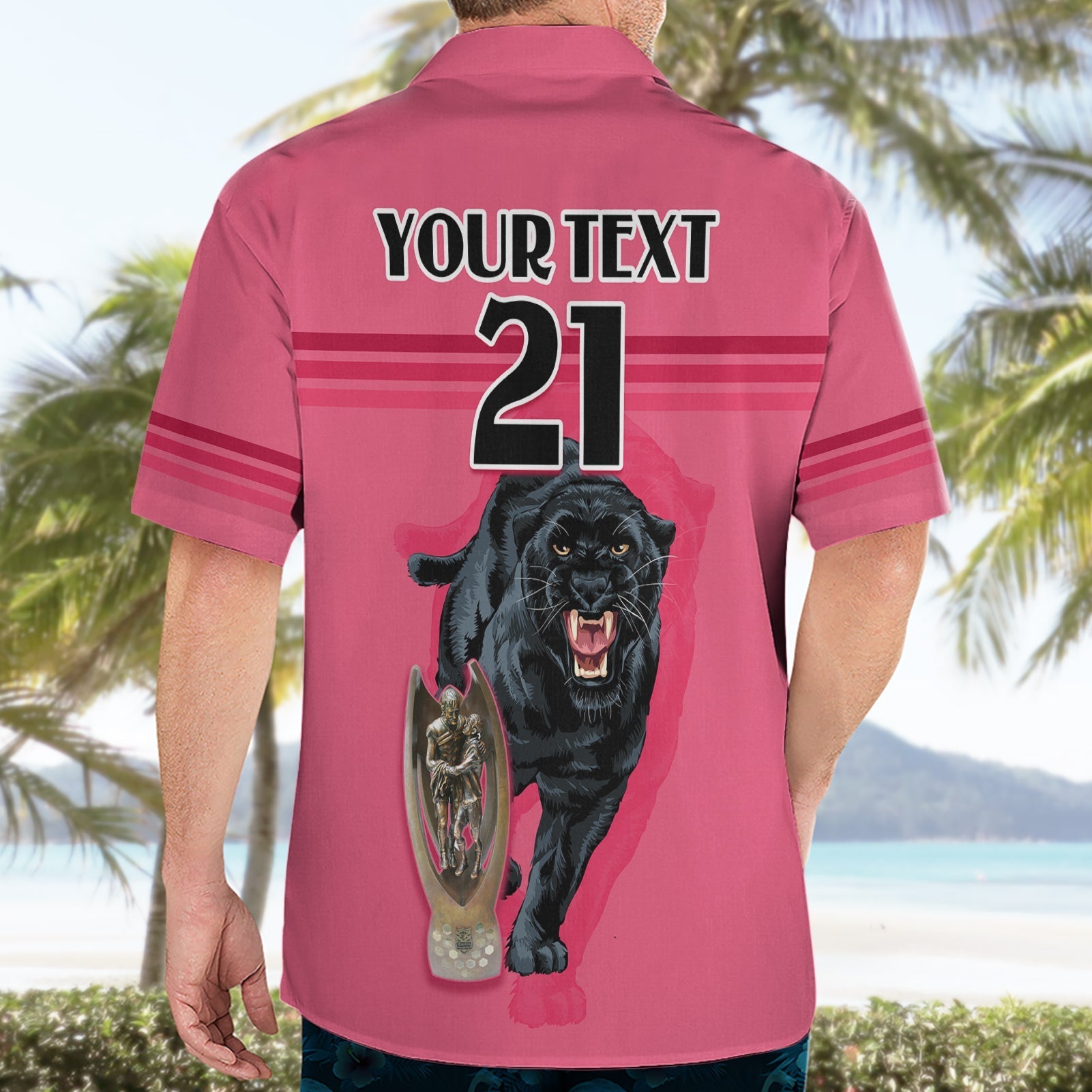 Custom Panther Premierships Hawaiian Shirt Go Champions 2023 Pink Simple Style - Vibe Hoodie Shop