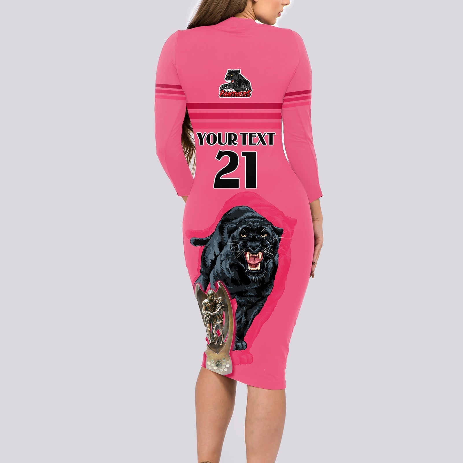 custom-panther-premierships-long-sleeve-bodycon-dress-go-champions-2023-pink-simple-style