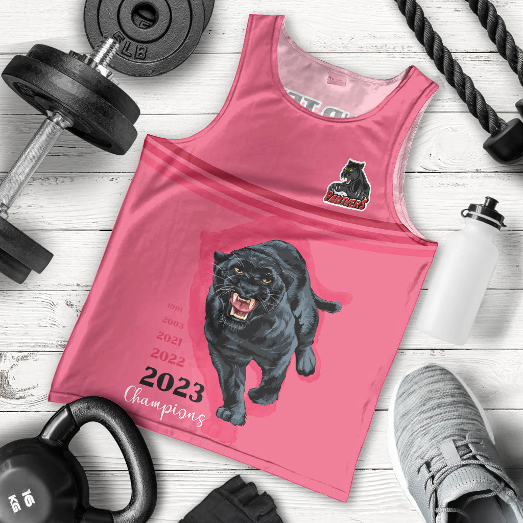Custom Panther Premierships Men Tank Top Go Champions 2023 Pink Simple Style - Vibe Hoodie Shop