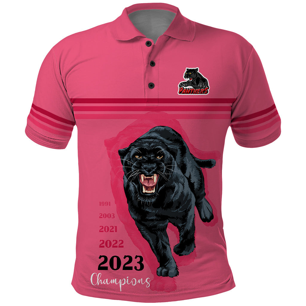 Custom Panther Premierships Polo Shirt Go Champions 2023 Pink Simple Style LT9 - Vibe Hoodie Shop