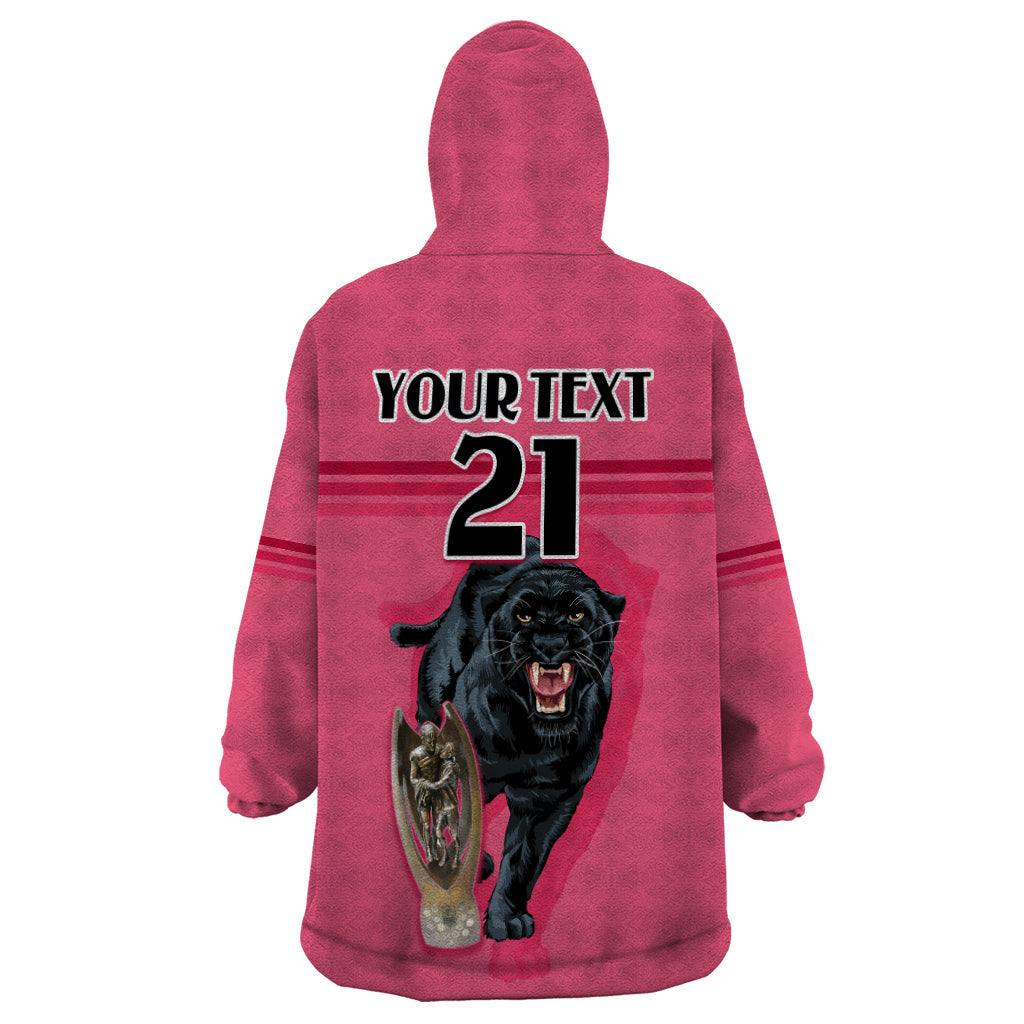 Custom Panther Premierships Wearable Blanket Hoodie Go Champions 2023 Pink Simple Style - Vibe Hoodie Shop