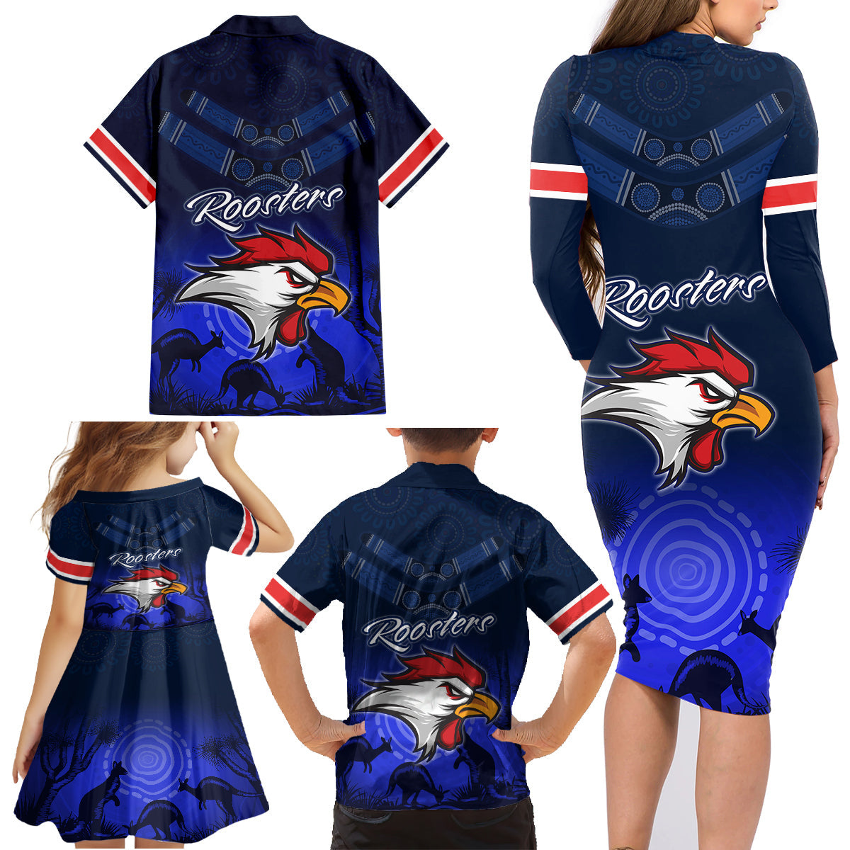 rosster-easts-to-win-family-matching-long-sleeve-bodycon-dress-and-hawaiian-shirt-sydney-rugby-est-1908-boomerang-indeginous