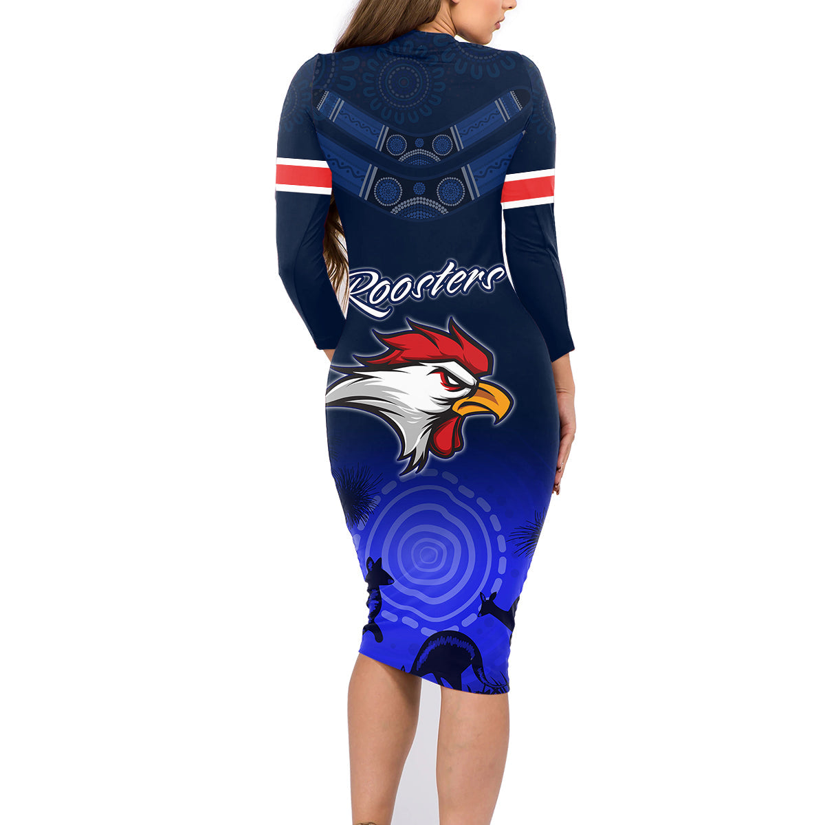 rosster-easts-to-win-family-matching-long-sleeve-bodycon-dress-and-hawaiian-shirt-sydney-rugby-est-1908-boomerang-indeginous