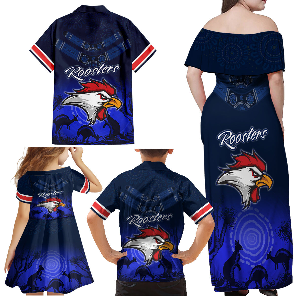 rosster-easts-to-win-family-matching-off-shoulder-maxi-dress-and-hawaiian-shirt-sydney-rugby-est-1908-boomerang-indeginous