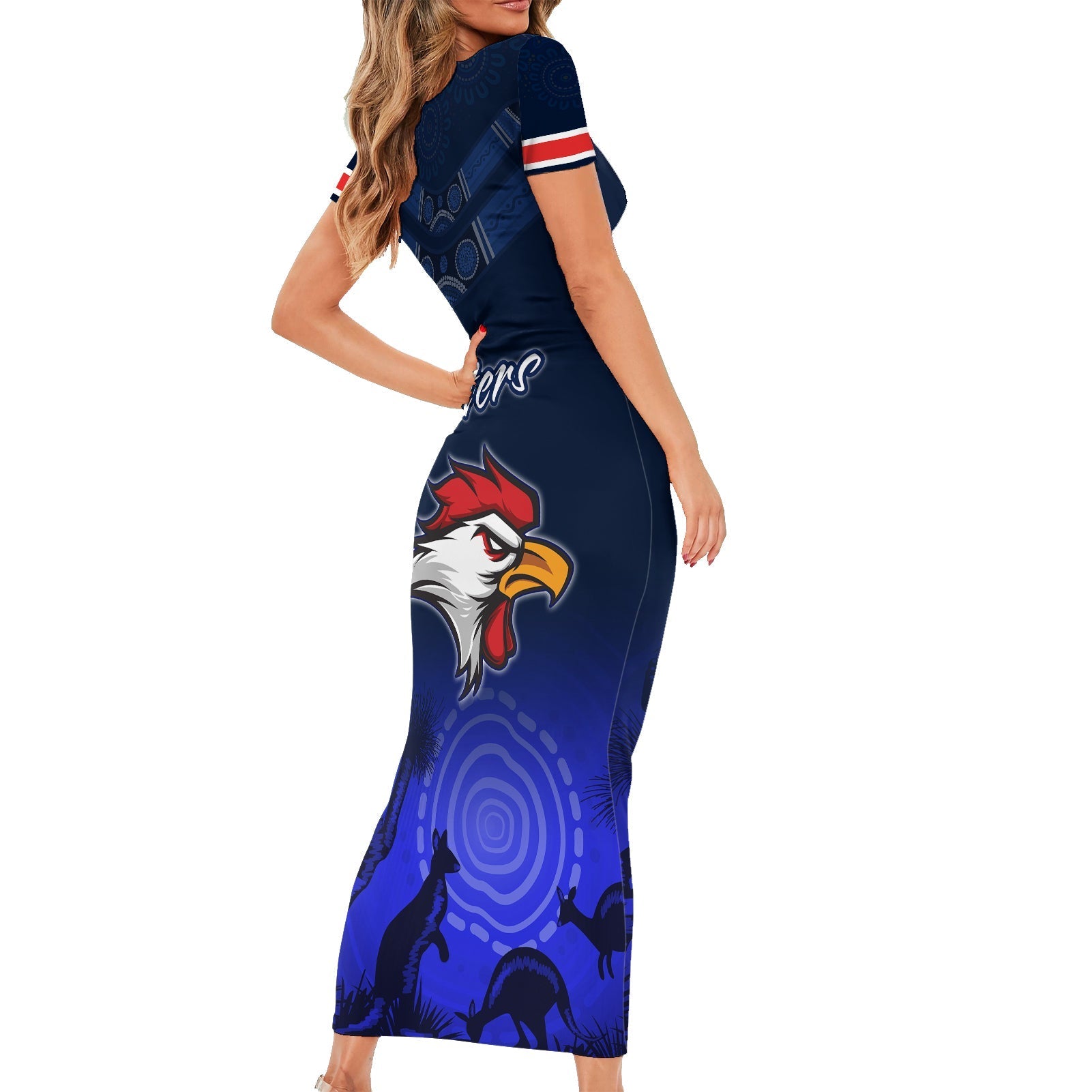 rosster-easts-to-win-family-matching-short-sleeve-bodycon-dress-and-hawaiian-shirt-sydney-rugby-est-1908-boomerang-indeginous