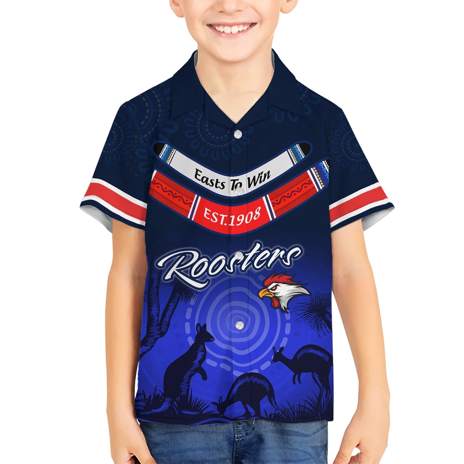 rosster-easts-to-win-kid-hawaiian-shirt-sydney-rugby-est-1908-boomerang-indeginous