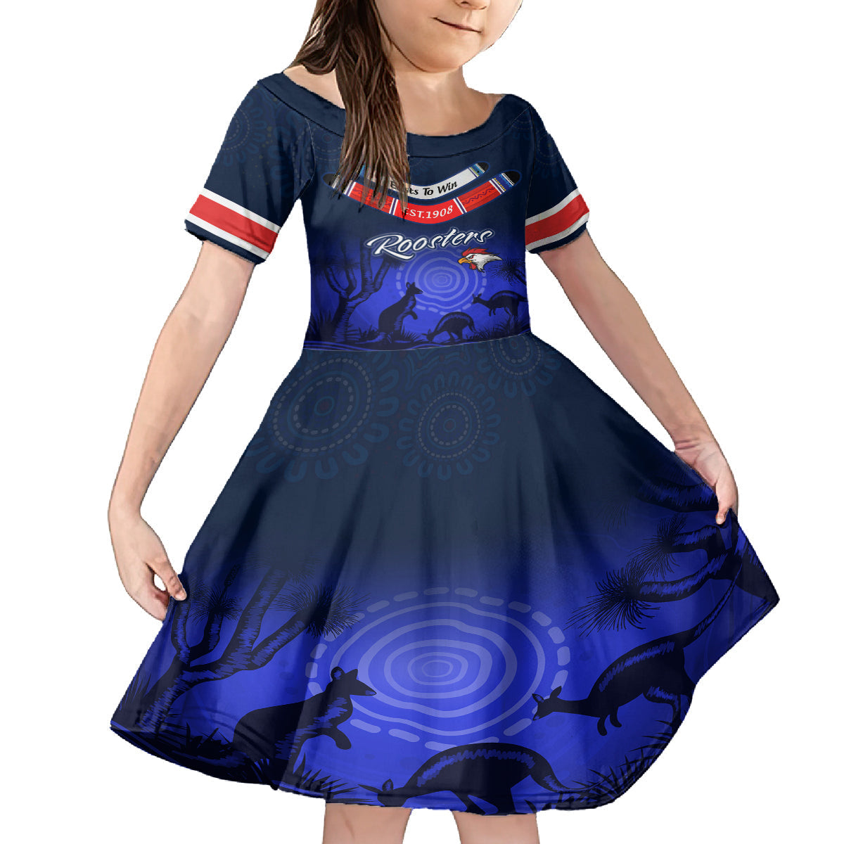 rosster-easts-to-win-kid-short-sleeve-dress-sydney-rugby-est-1908-boomerang-indeginous