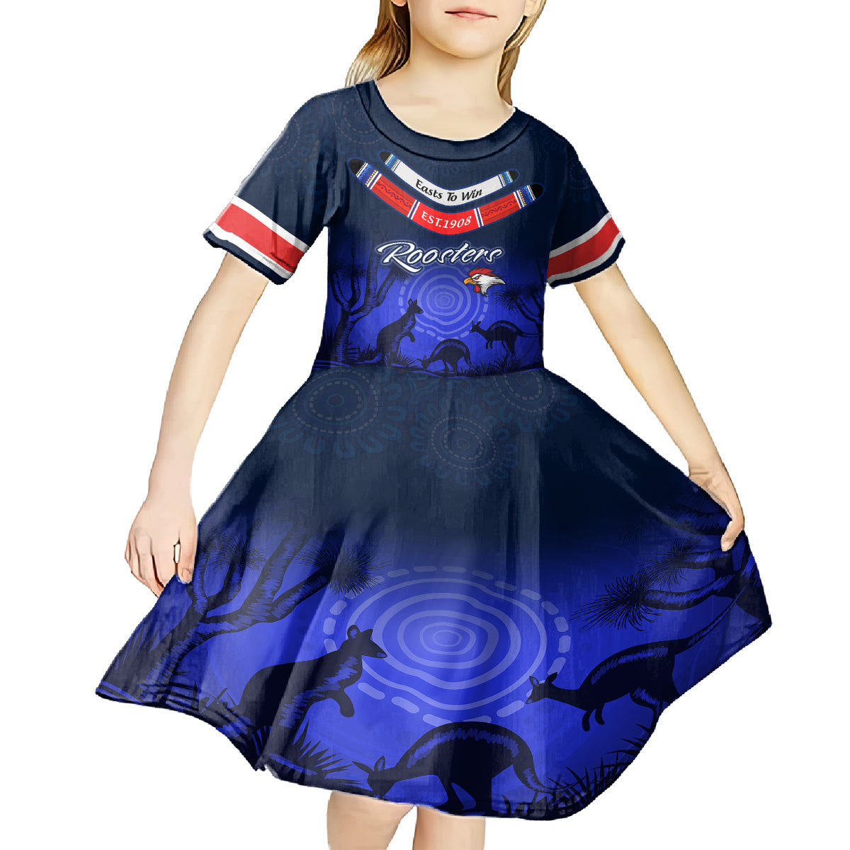 rosster-easts-to-win-kid-short-sleeve-dress-sydney-rugby-est-1908-boomerang-indeginous