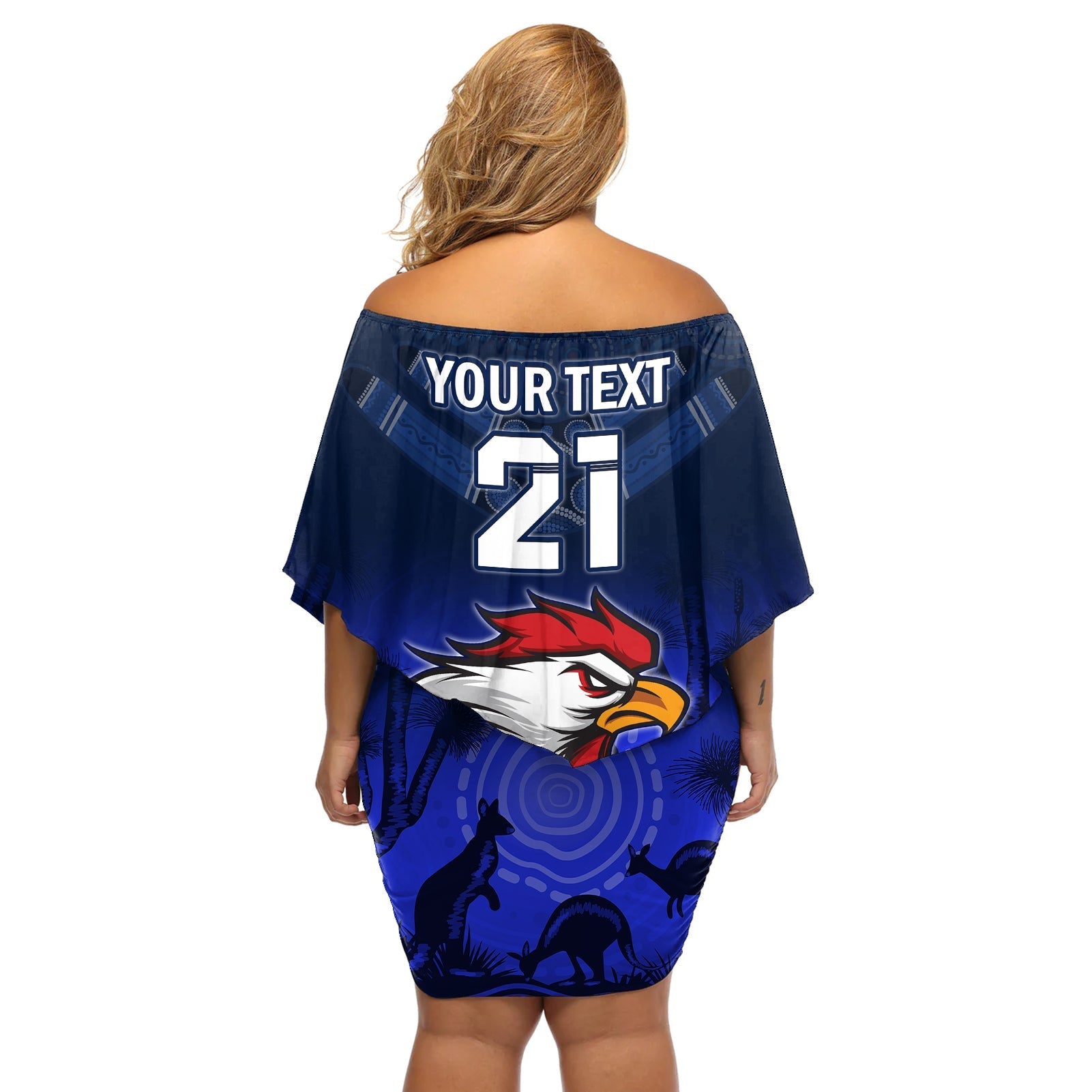 custom-rosster-easts-to-win-off-shoulder-short-dress-sydney-rugby-est-1908-boomerang-indeginous