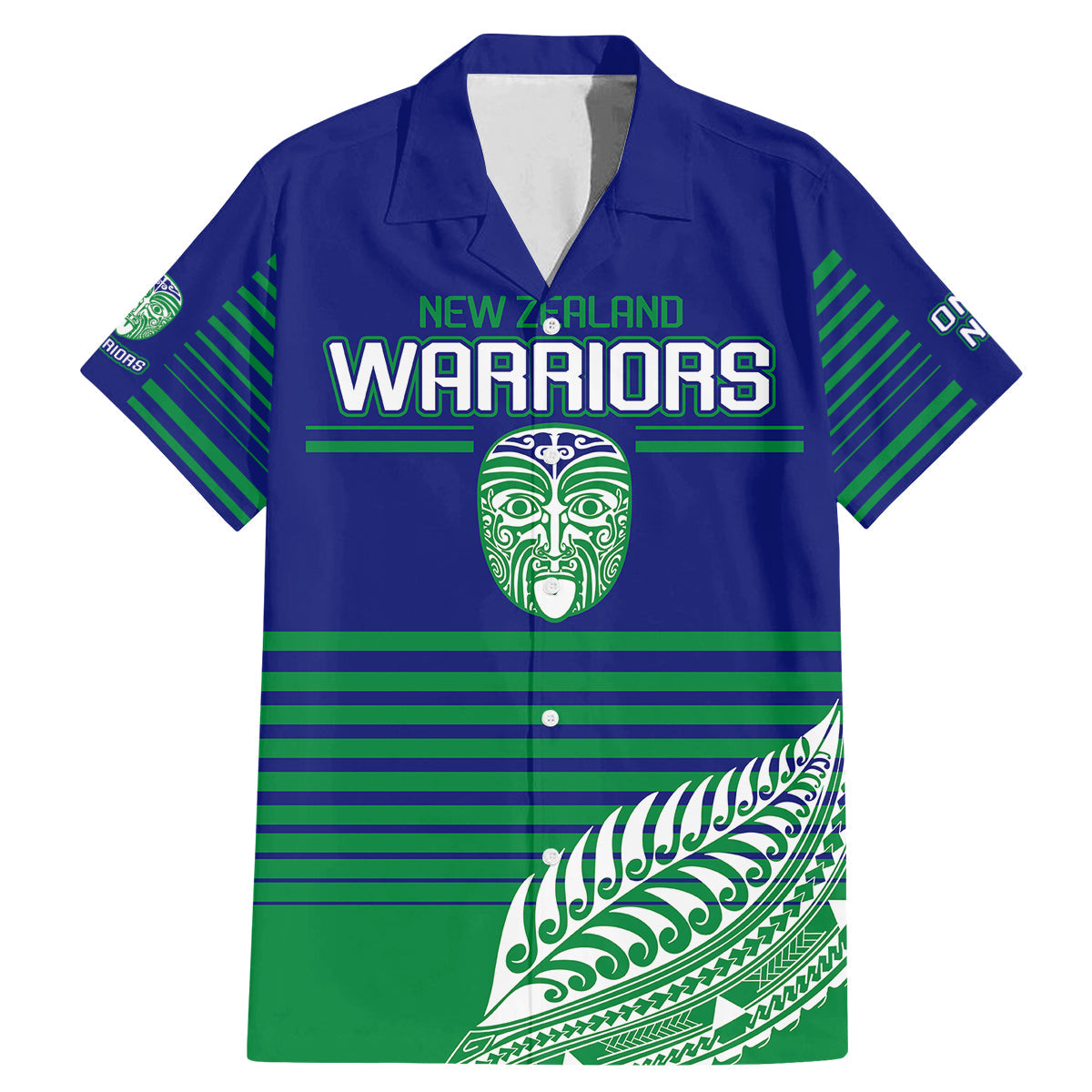 warriors-new-zealand-rugby-family-matching-mermaid-dress-and-hawaiian-shirt-maori-face-ta-moko-simple-style