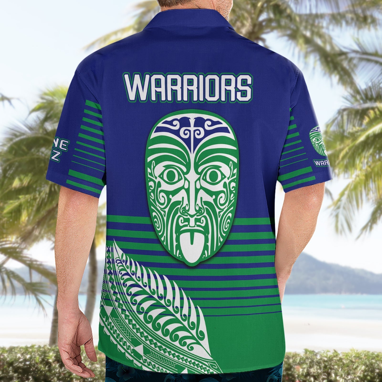 warriors-new-zealand-rugby-hawaiian-shirt-maori-face-ta-moko-simple-style