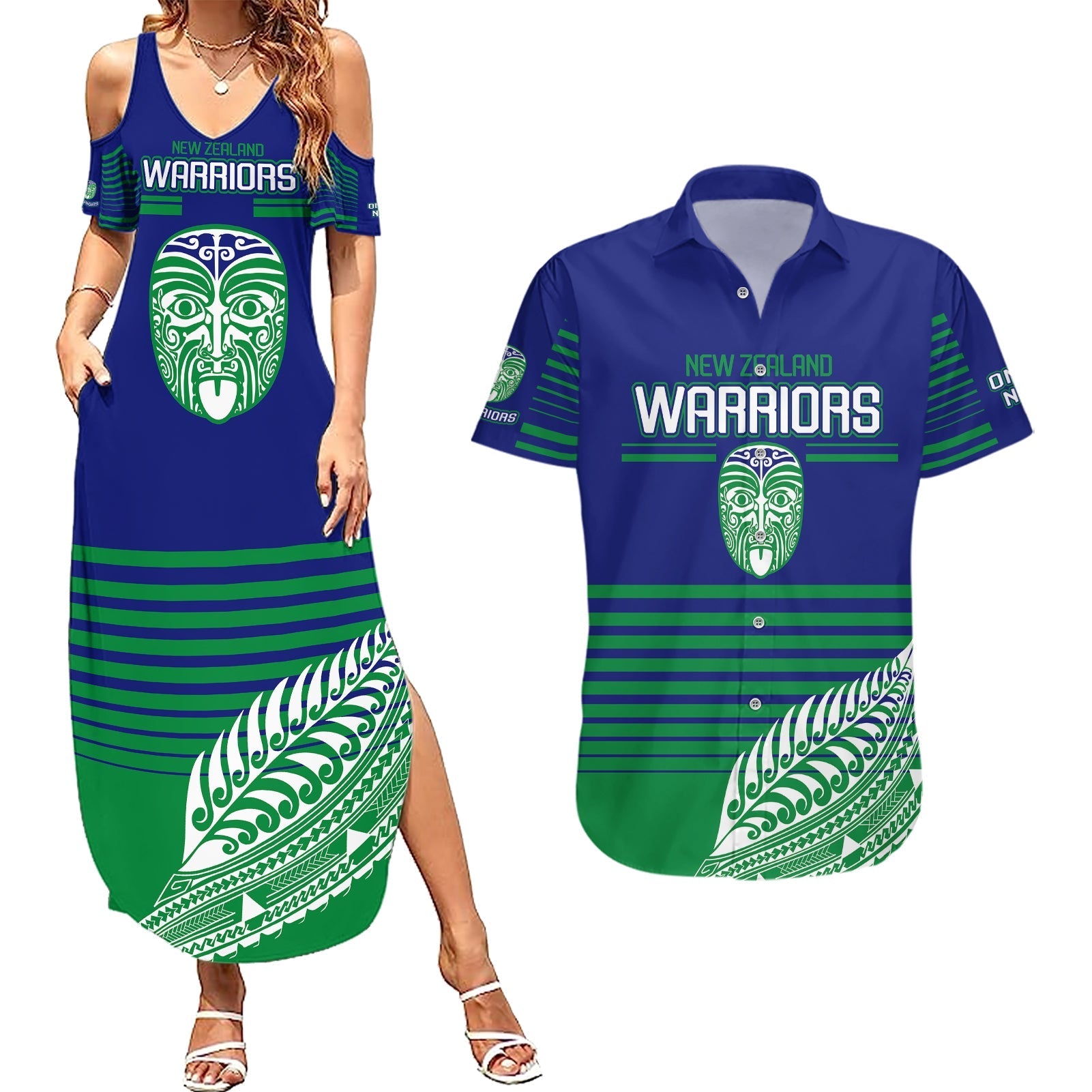 custom-warriors-new-zealand-rugby-couples-matching-summer-maxi-dress-and-hawaiian-shirt-maori-face-ta-moko-simple-style