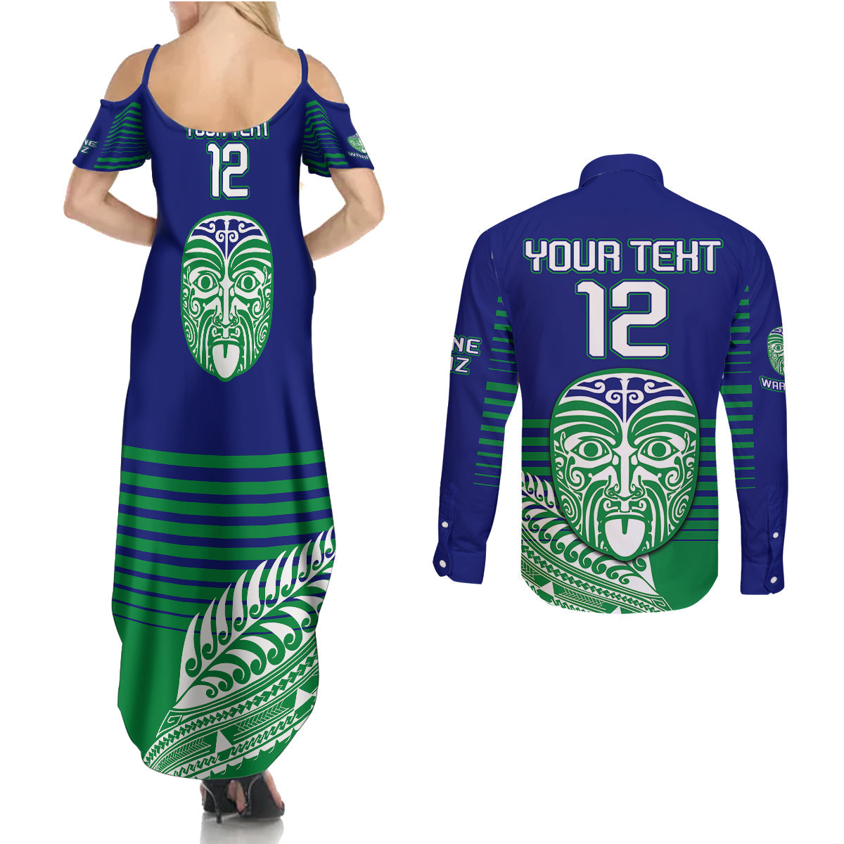 custom-warriors-new-zealand-rugby-couples-matching-summer-maxi-dress-and-long-sleeve-button-shirts-maori-face-ta-moko-simple-style