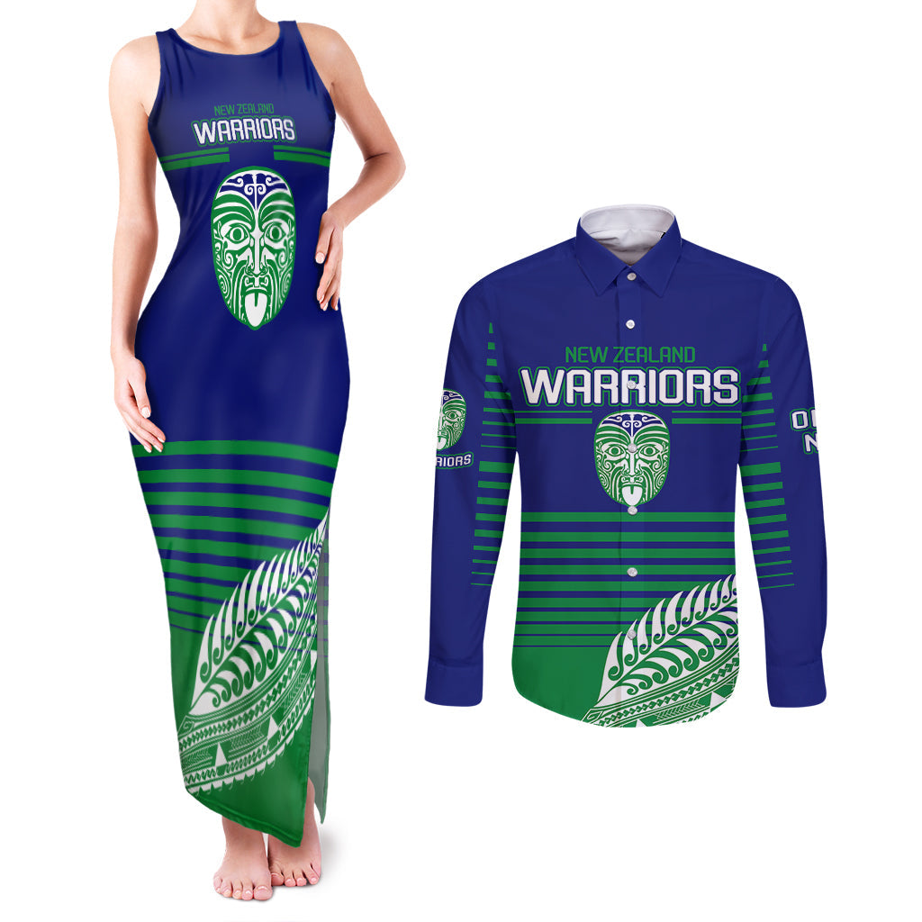 custom-warriors-new-zealand-rugby-couples-matching-tank-maxi-dress-and-long-sleeve-button-shirts-maori-face-ta-moko-simple-style