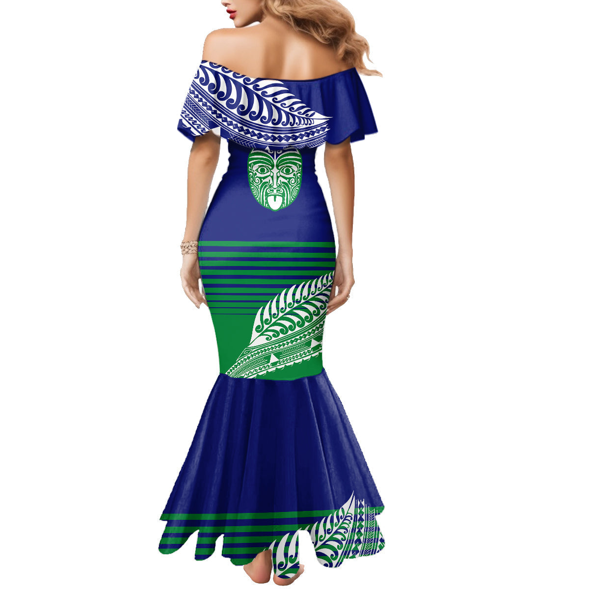 custom-warriors-new-zealand-rugby-family-matching-mermaid-dress-and-hawaiian-shirt-maori-face-ta-moko-simple-style