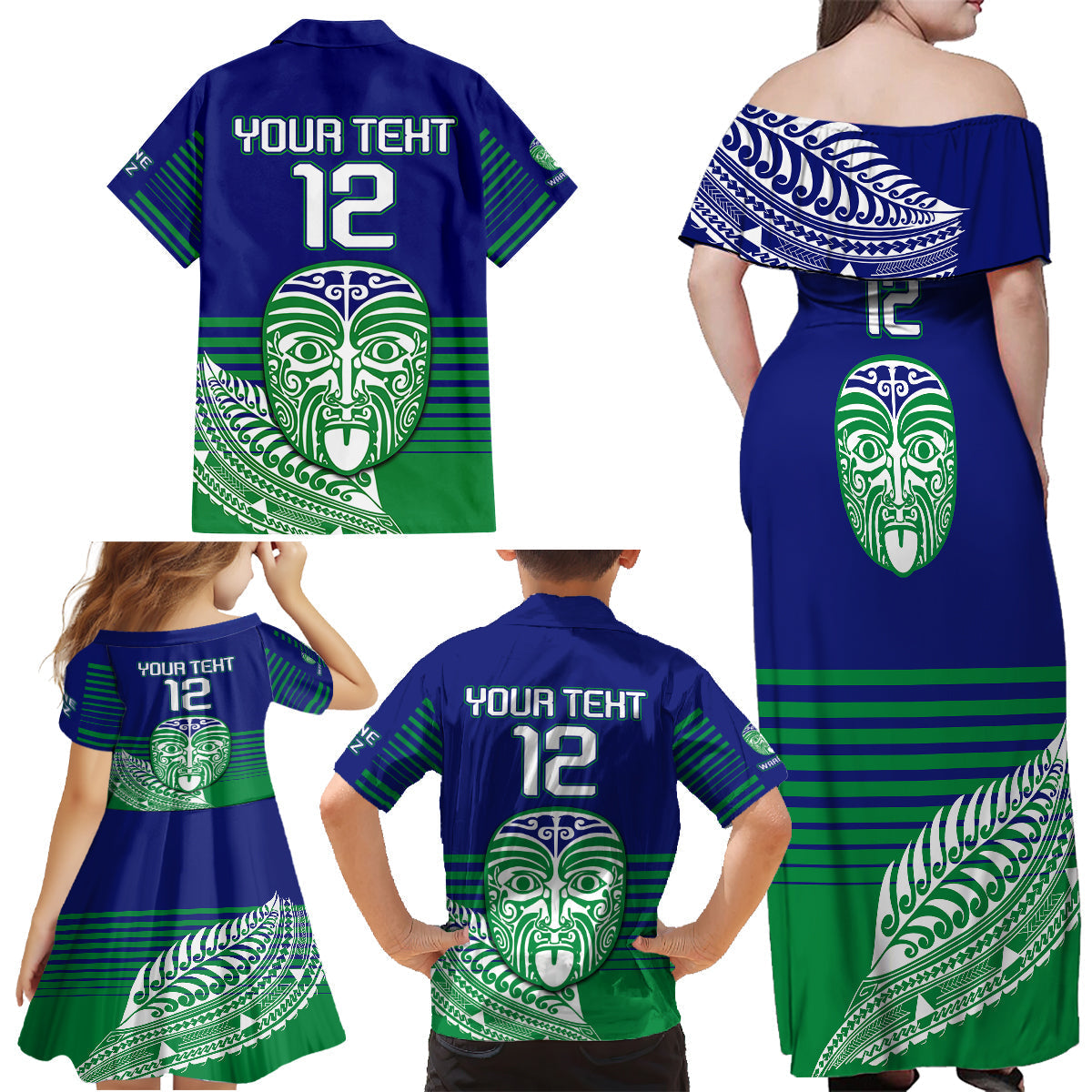 custom-warriors-new-zealand-rugby-family-matching-off-shoulder-maxi-dress-and-hawaiian-shirt-maori-face-ta-moko-simple-style