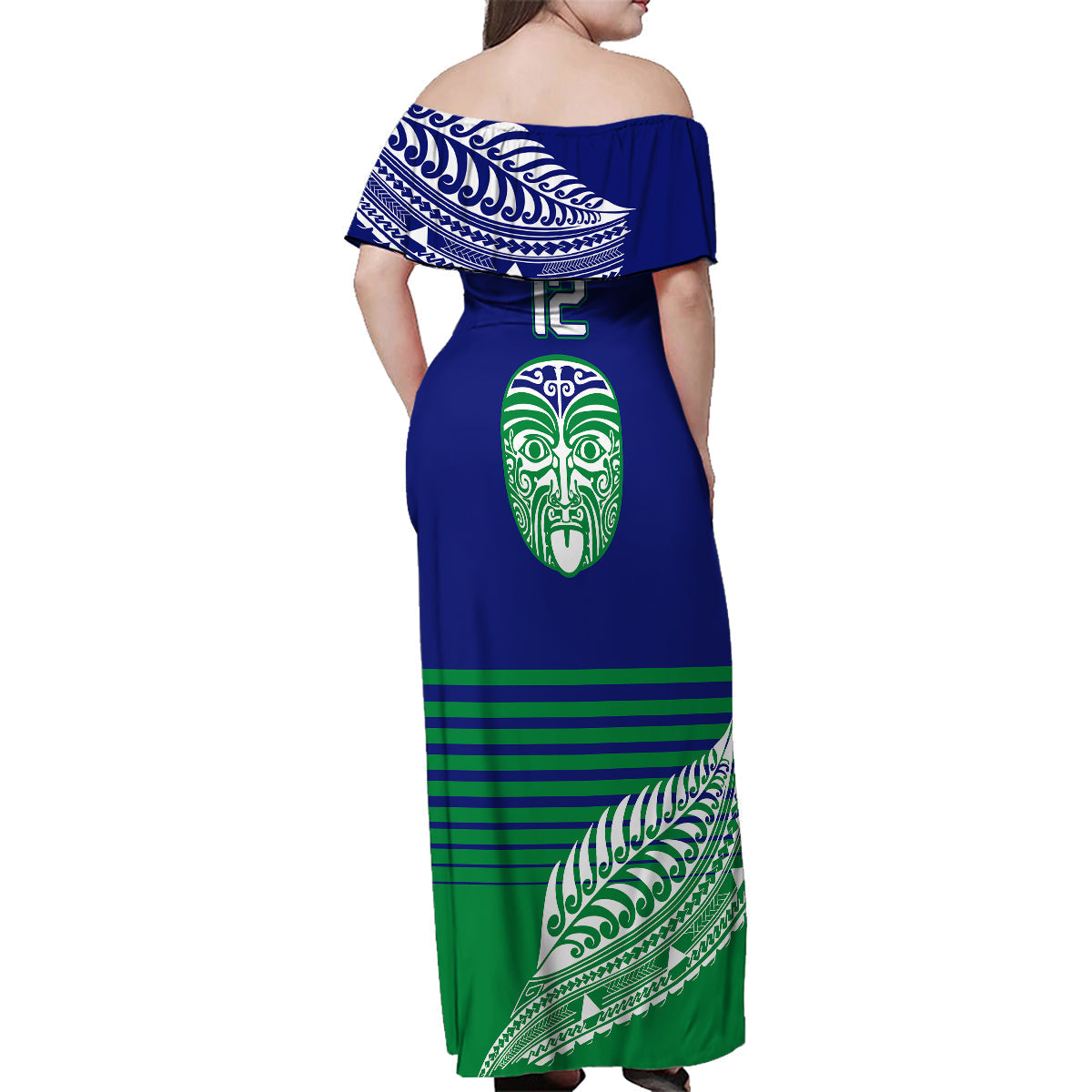 custom-warriors-new-zealand-rugby-family-matching-off-shoulder-maxi-dress-and-hawaiian-shirt-maori-face-ta-moko-simple-style