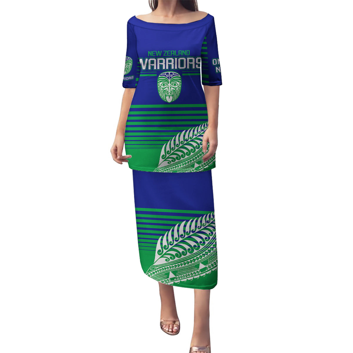 custom-warriors-new-zealand-rugby-family-matching-puletasi-dress-and-hawaiian-shirt-maori-face-ta-moko-simple-style