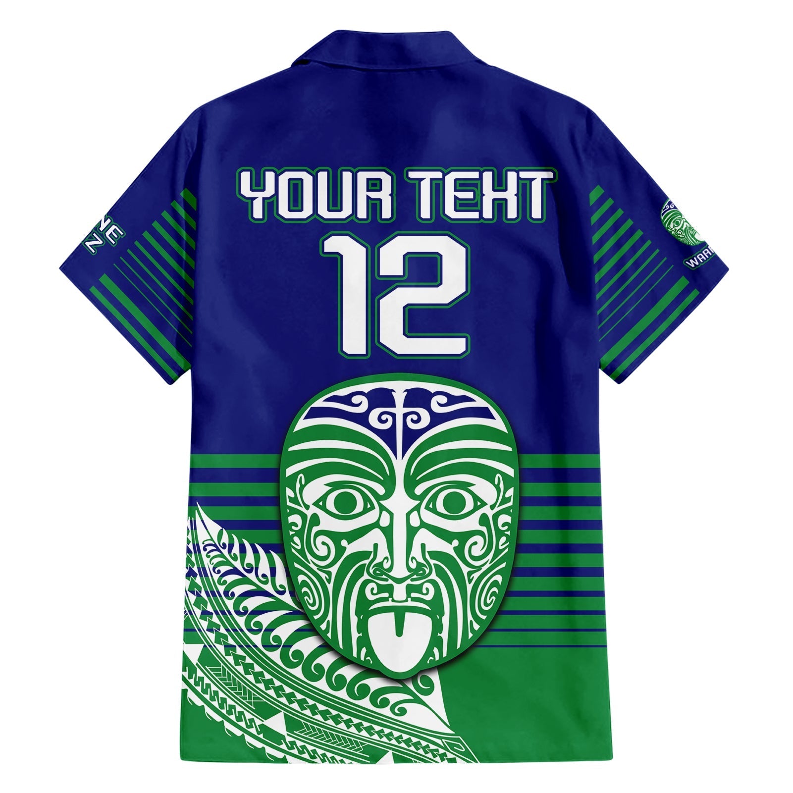 custom-warriors-new-zealand-rugby-family-matching-short-sleeve-bodycon-dress-and-hawaiian-shirt-maori-face-ta-moko-simple-style
