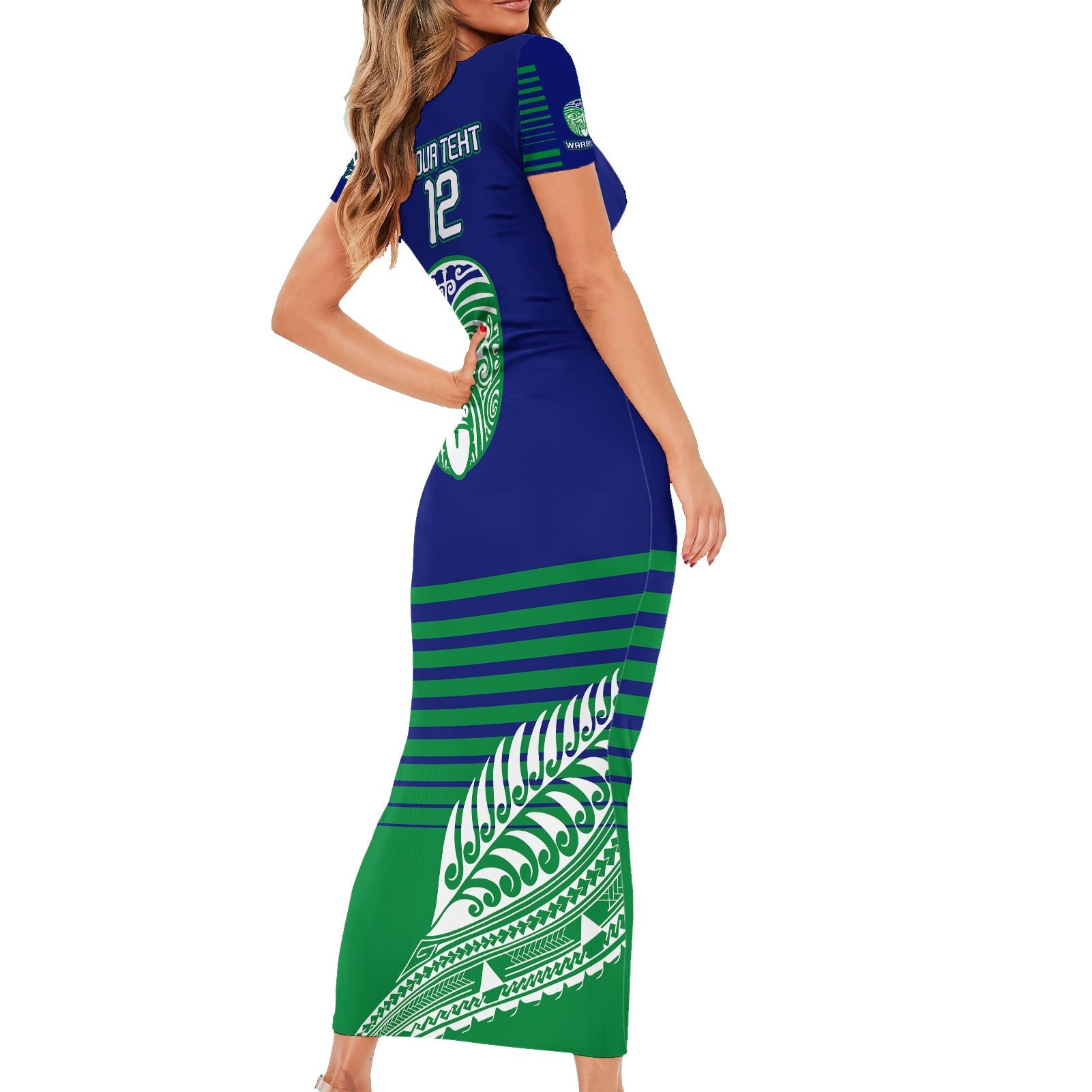 custom-warriors-new-zealand-rugby-family-matching-short-sleeve-bodycon-dress-and-hawaiian-shirt-maori-face-ta-moko-simple-style
