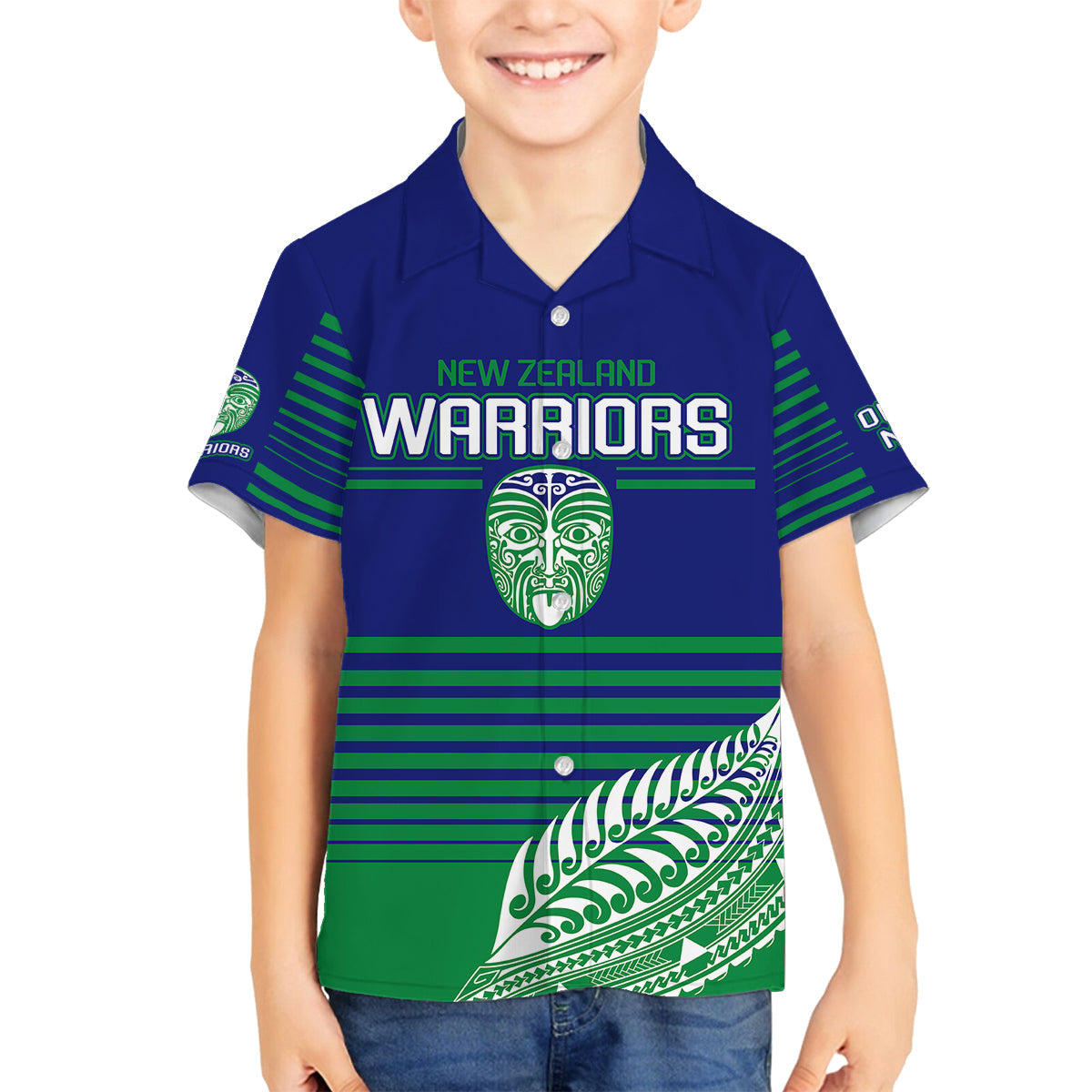 custom-warriors-new-zealand-rugby-family-matching-summer-maxi-dress-and-hawaiian-shirt-maori-face-ta-moko-simple-style