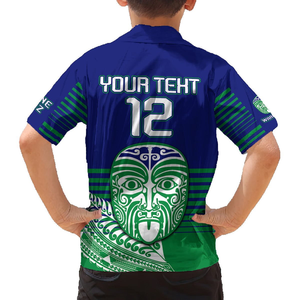 custom-warriors-new-zealand-rugby-family-matching-tank-maxi-dress-and-hawaiian-shirt-maori-face-ta-moko-simple-style