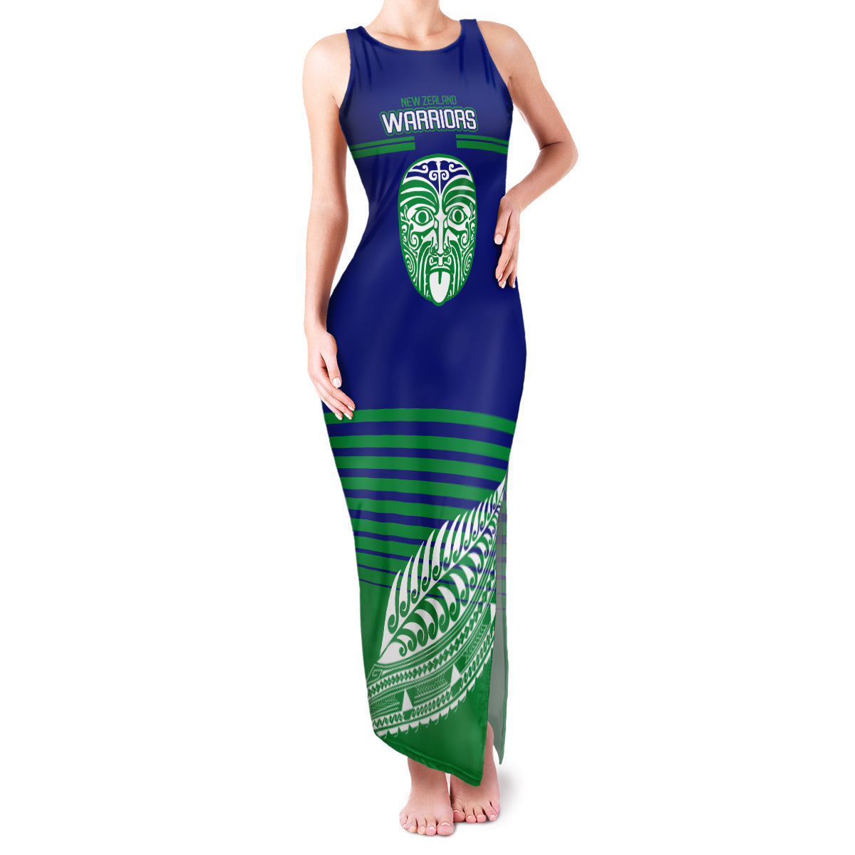 custom-warriors-new-zealand-rugby-family-matching-tank-maxi-dress-and-hawaiian-shirt-maori-face-ta-moko-simple-style