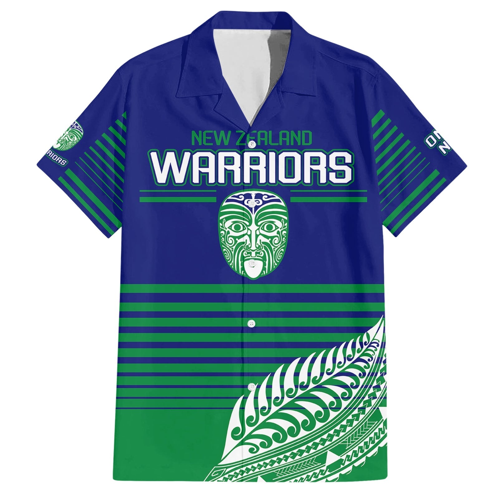 custom-warriors-new-zealand-rugby-hawaiian-shirt-maori-face-ta-moko-simple-style