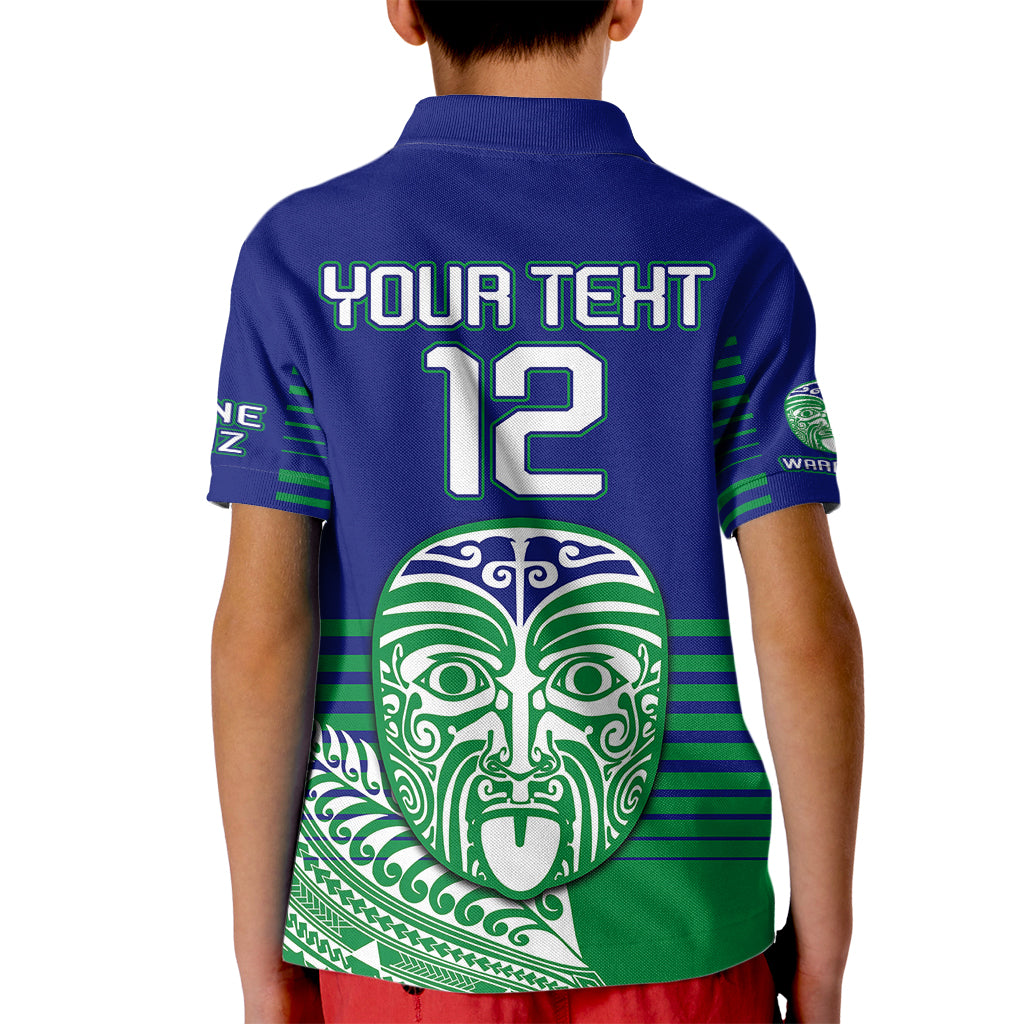 custom-warriors-new-zealand-rugby-kid-polo-shirt-maori-face-ta-moko-simple-style