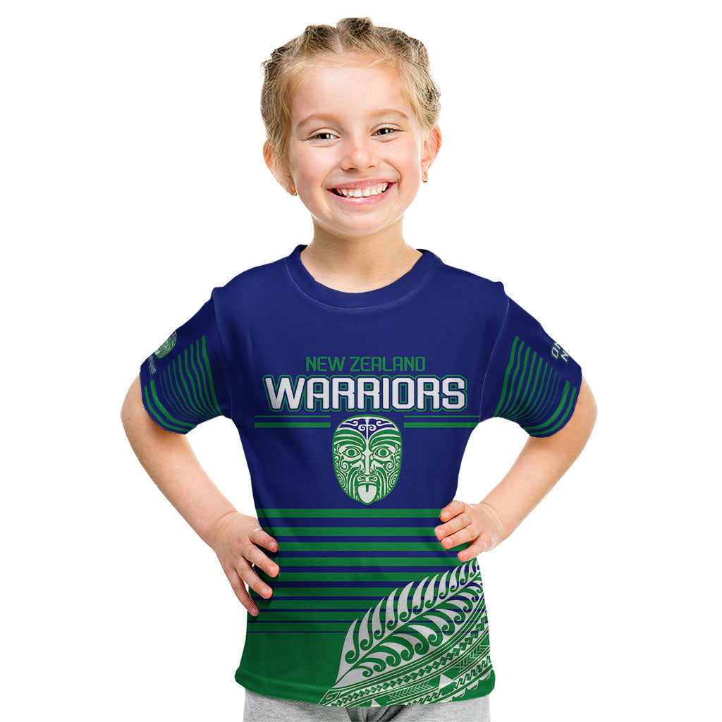 custom-warriors-new-zealand-rugby-kid-t-shirt-maori-face-ta-moko-simple-style