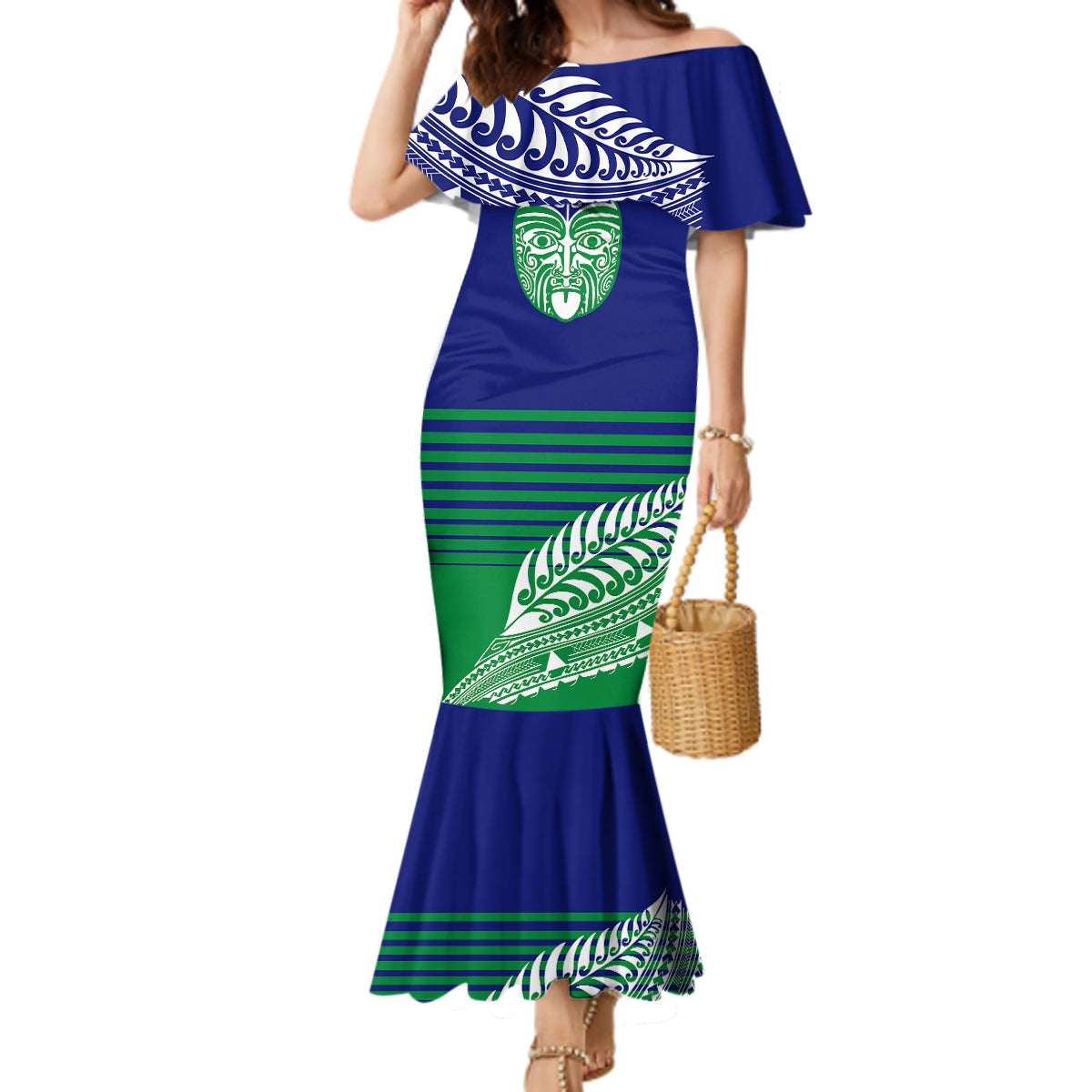 custom-warriors-new-zealand-rugby-mermaid-dress-maori-face-ta-moko-simple-style