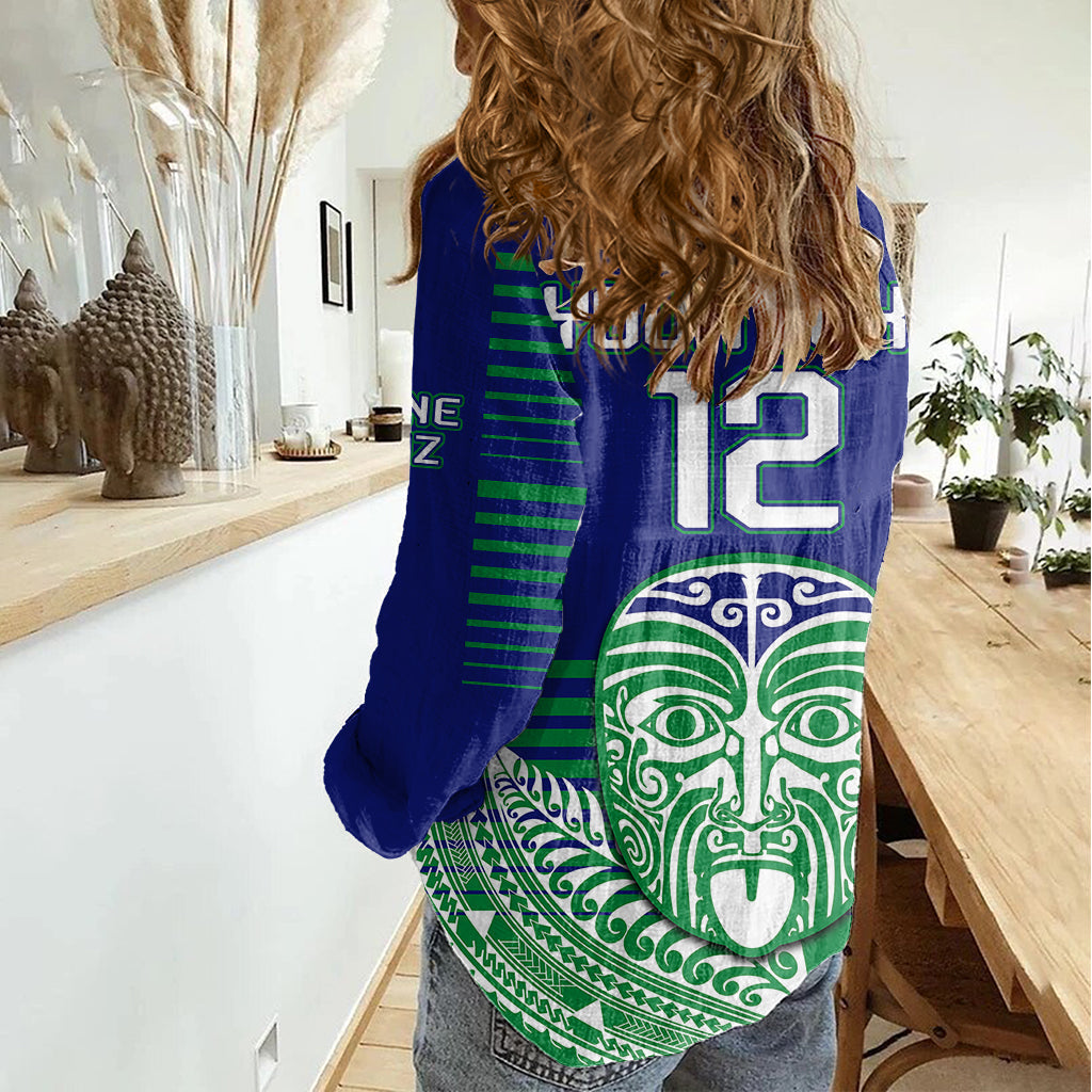 custom-warriors-new-zealand-rugby-women-casual-shirt-maori-face-ta-moko-simple-style