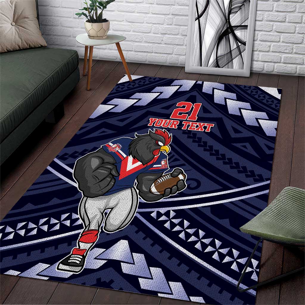 Custom Roosters Rugby Polynesian Tribal Area Rug - Vibe Hoodie Shop