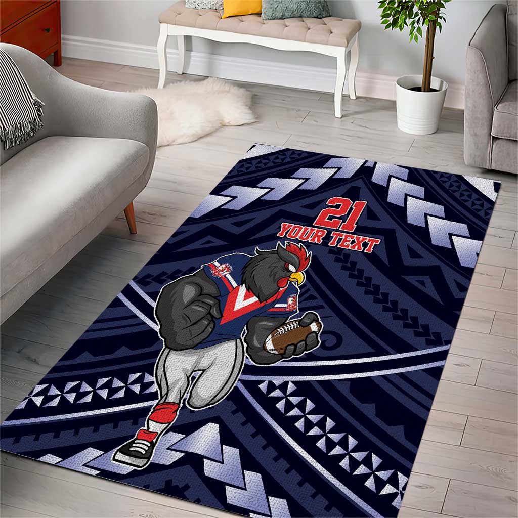 Custom Roosters Rugby Polynesian Tribal Area Rug - Vibe Hoodie Shop