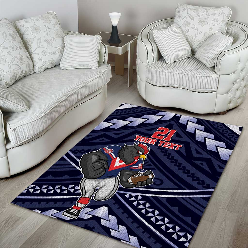 Custom Roosters Rugby Polynesian Tribal Area Rug - Vibe Hoodie Shop