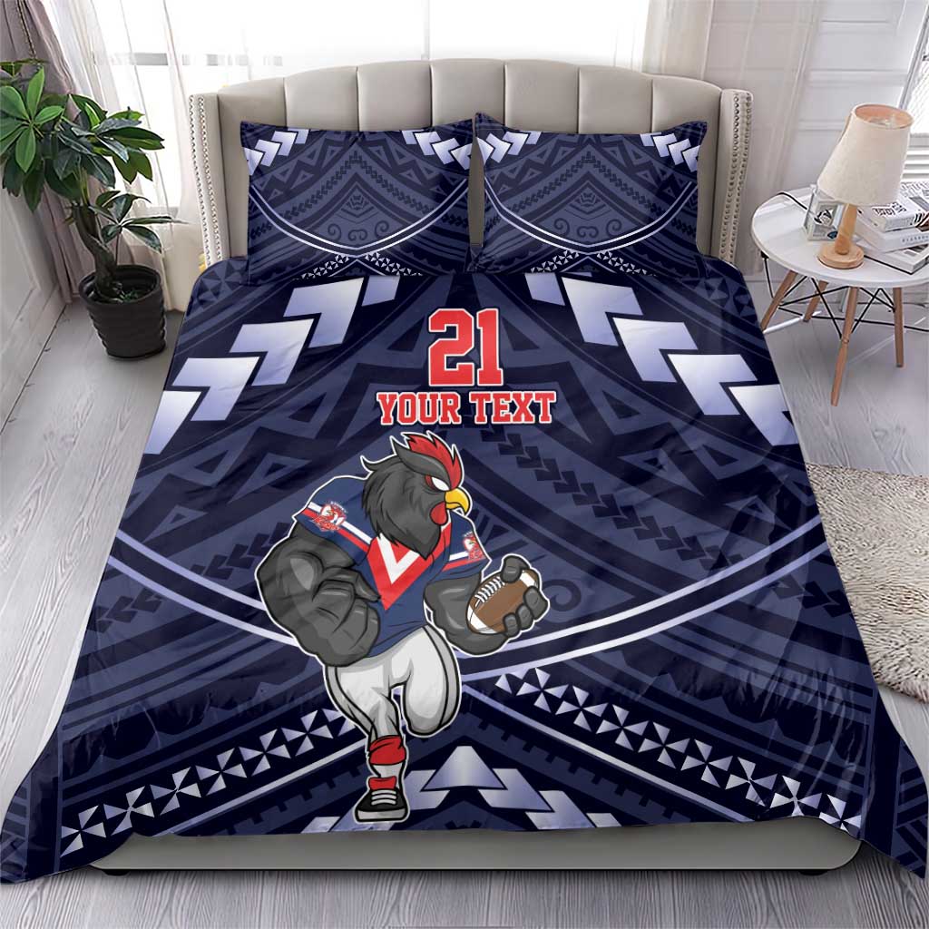 Custom Roosters Rugby Polynesian Tribal Bedding Set - Vibe Hoodie Shop