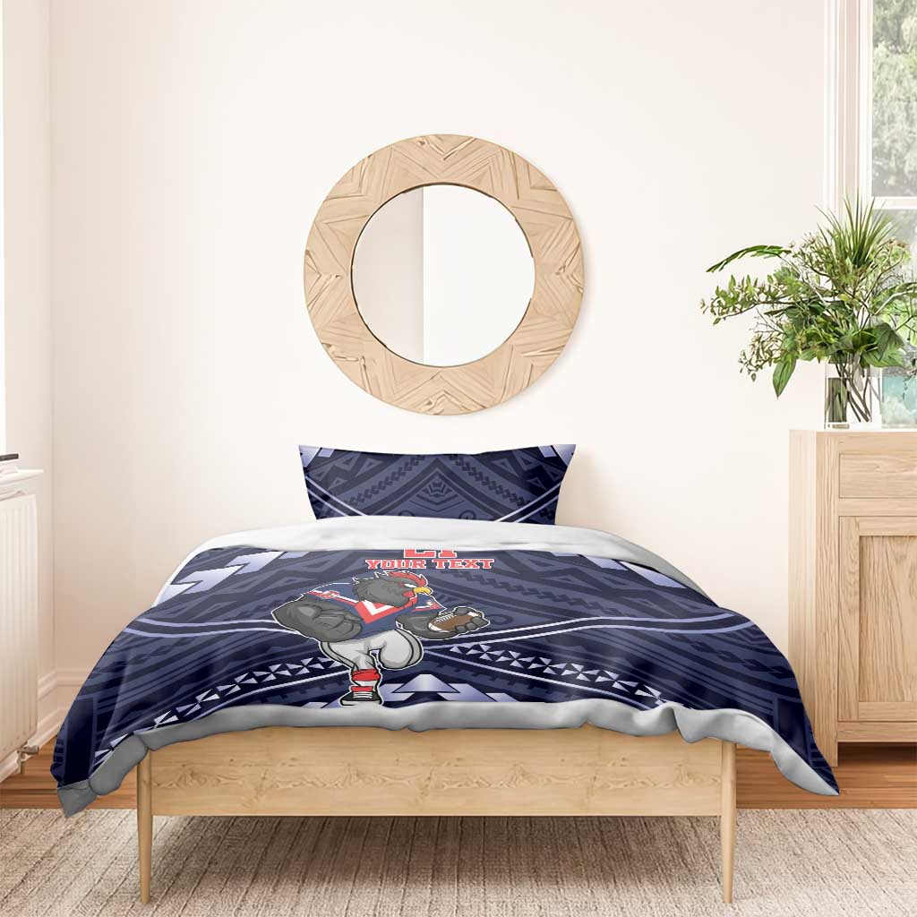 Custom Roosters Rugby Polynesian Tribal Bedding Set - Vibe Hoodie Shop