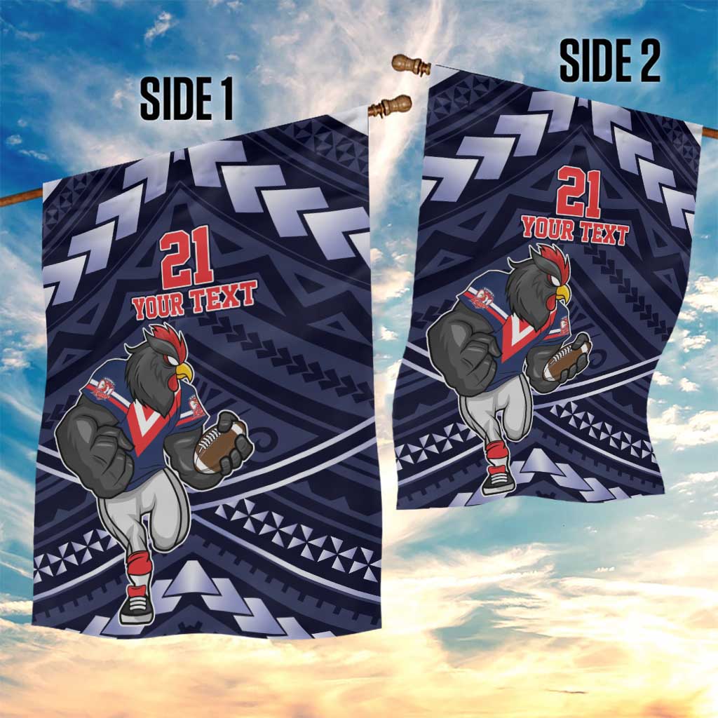 Custom Roosters Rugby Polynesian Tribal Garden Flag - Vibe Hoodie Shop