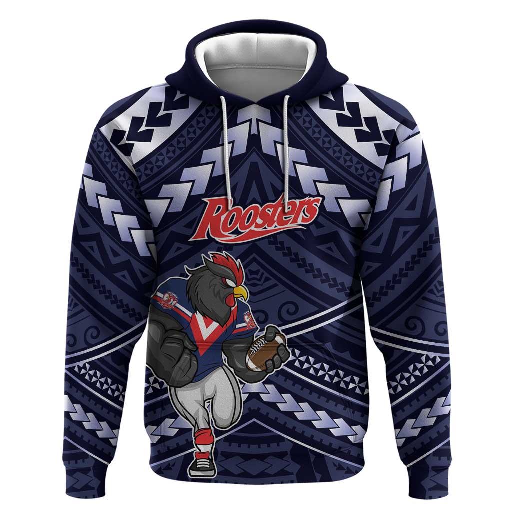 Custom Roosters Rugby Polynesian Tribal Hoodie LT9 - Vibe Hoodie Shop