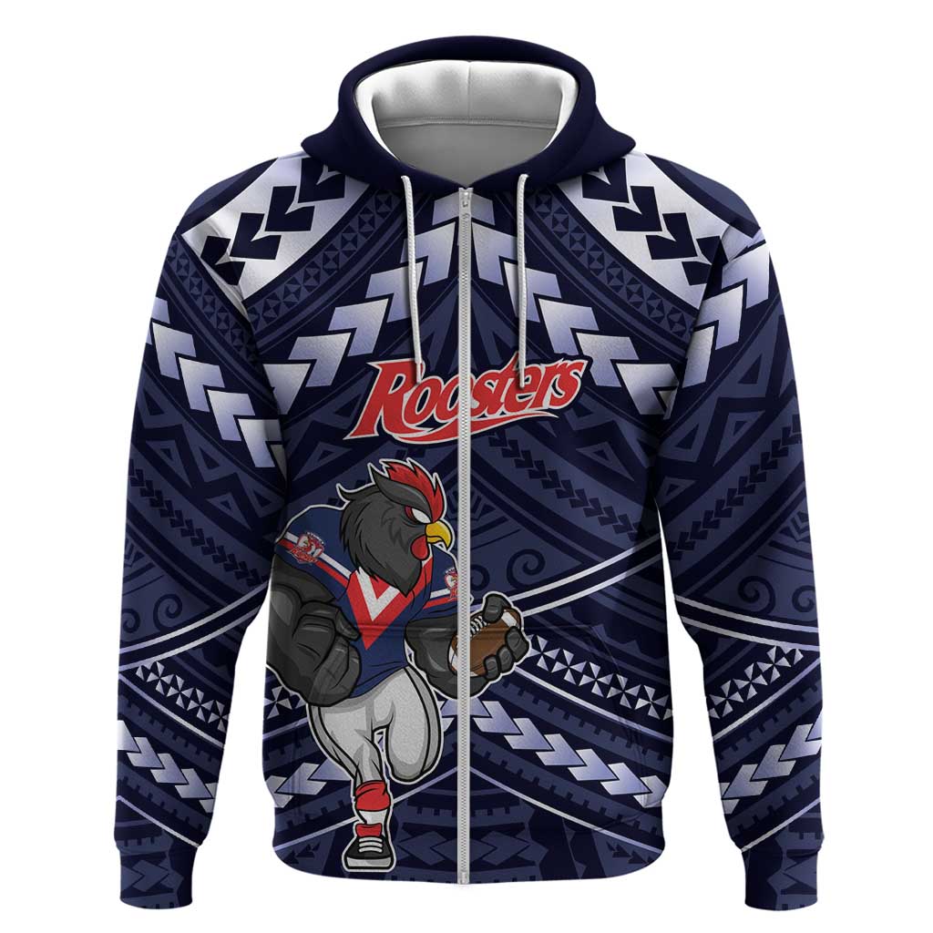 Custom Roosters Rugby Polynesian Tribal Hoodie LT9 - Vibe Hoodie Shop