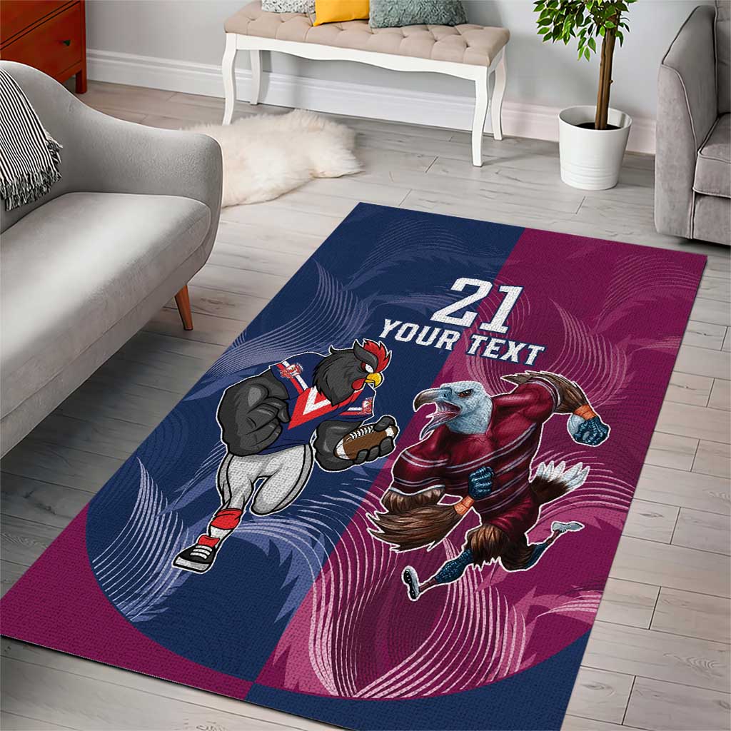 Roosters-Sea Eagles Rugby Custom Area Rug Half Grunge Style - Vibe Hoodie Shop