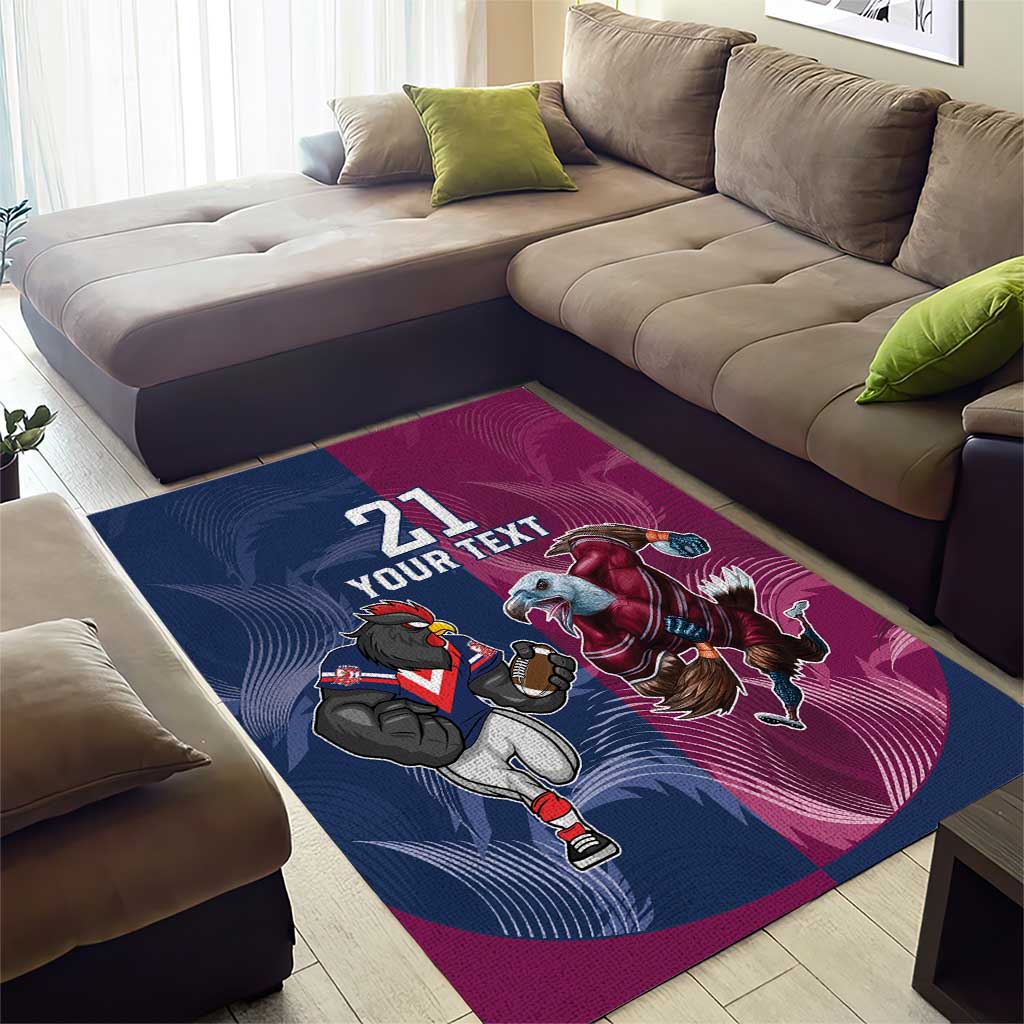 Roosters-Sea Eagles Rugby Custom Area Rug Half Grunge Style - Vibe Hoodie Shop