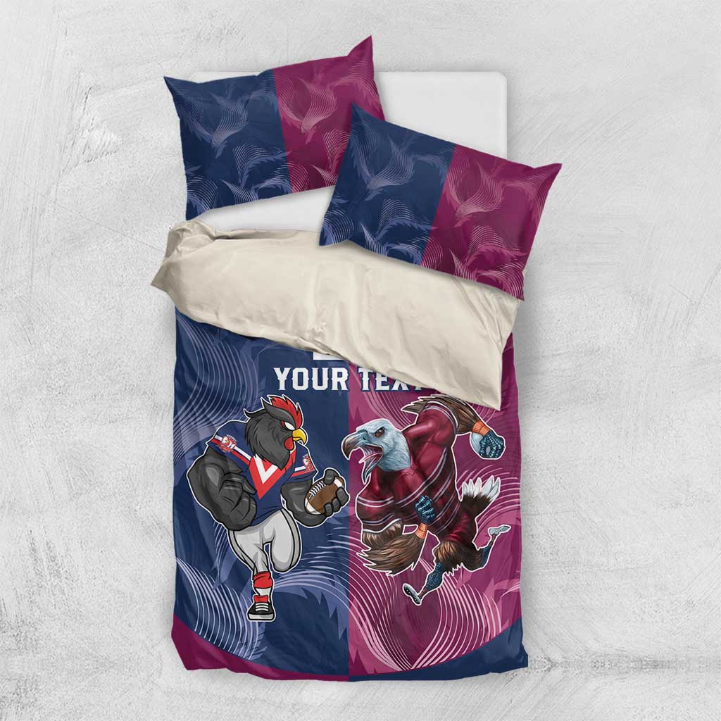 Roosters-Sea Eagles Rugby Custom Bedding Set Half Grunge Style - Vibe Hoodie Shop