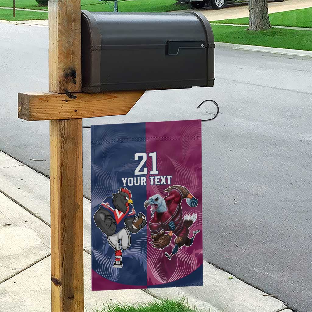 Roosters-Sea Eagles Rugby Custom Garden Flag Half Grunge Style - Vibe Hoodie Shop