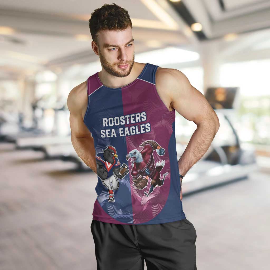 Roosters-Sea Eagles Rugby Custom Men Tank Top Half Grunge Style - Vibe Hoodie Shop