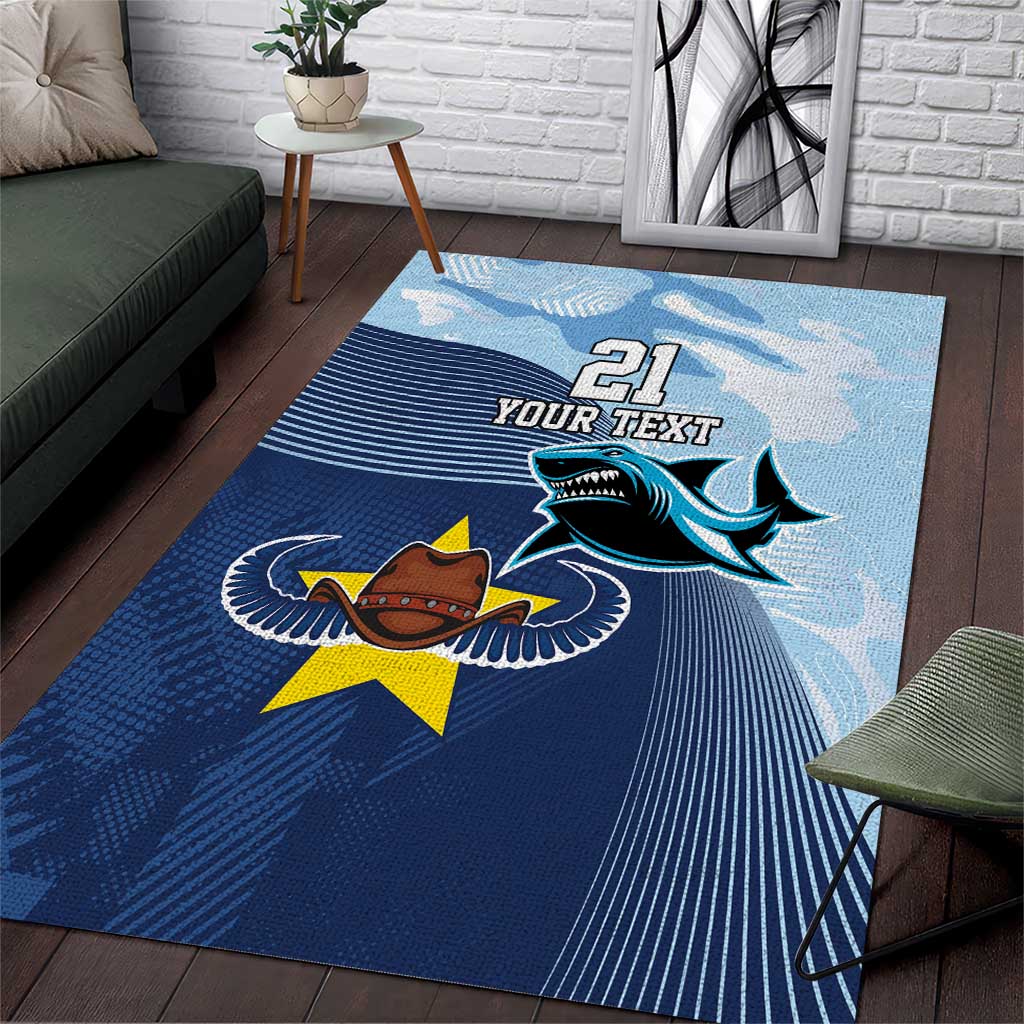 Sharks-Cowboys Rugby Custom Area Rug Half Dynamic Style - Vibe Hoodie Shop